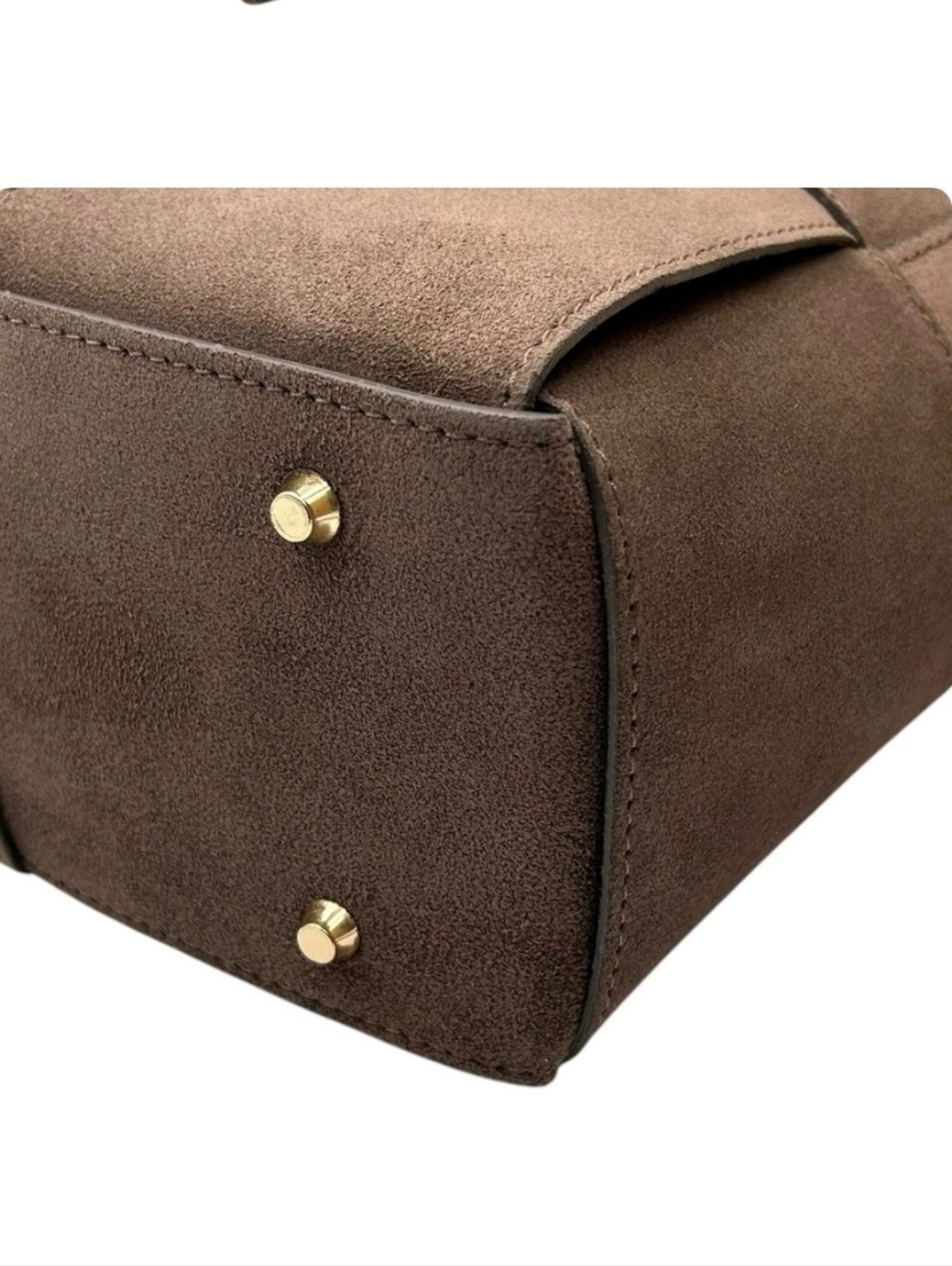 💥Sale💥Isadora Made In Italy Suede Large Woven Shoulder Satchel In Taupe - Picture 5 of 13